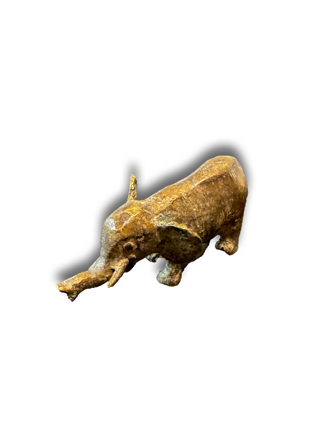 Bronze elephant sculpture gold weight from Akan tribe of Ghana, West Africa, Kutubu Decor