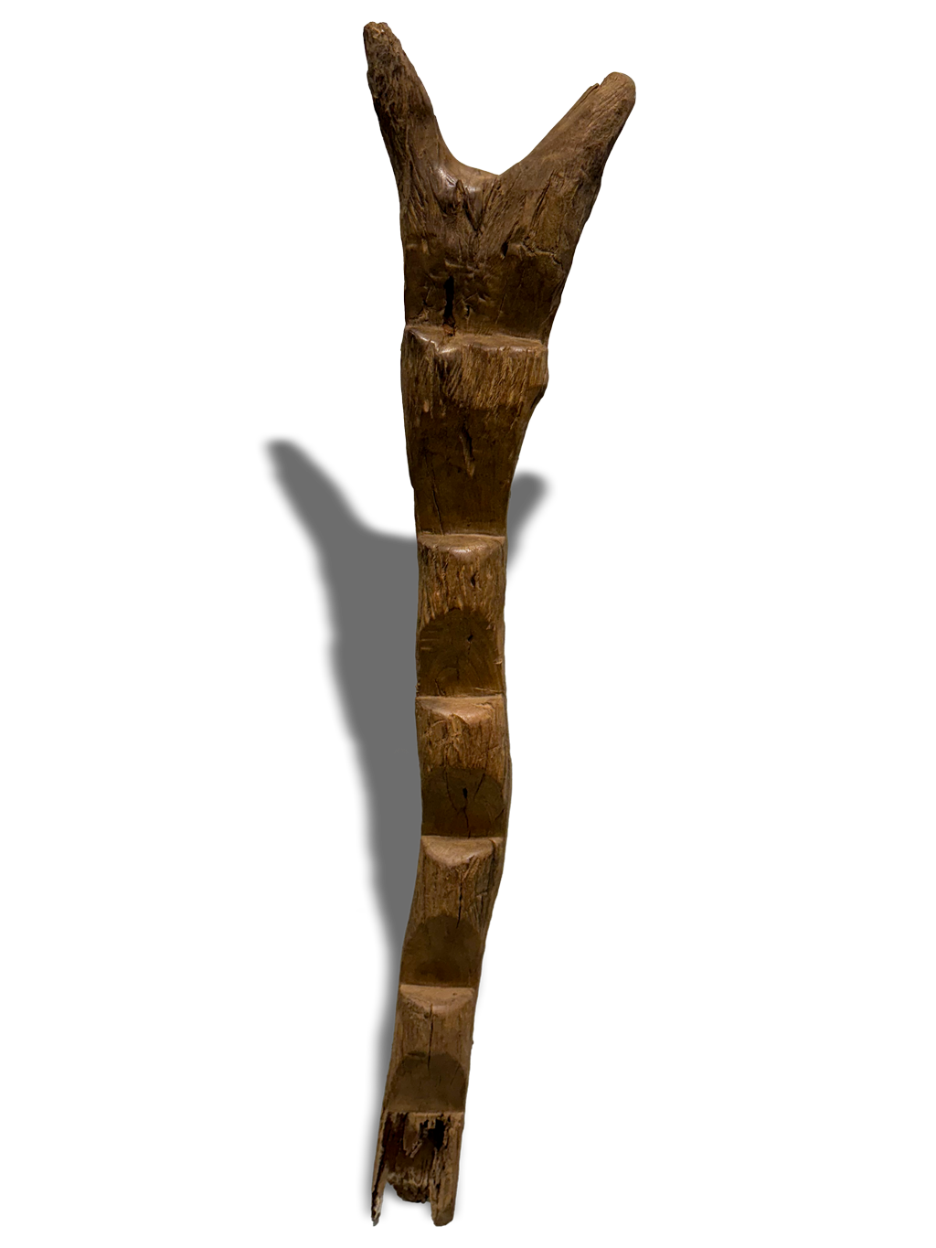 Wooden carved granary ladder from the Dogon Tribe of Mali, West Africa, Kutubu Decor