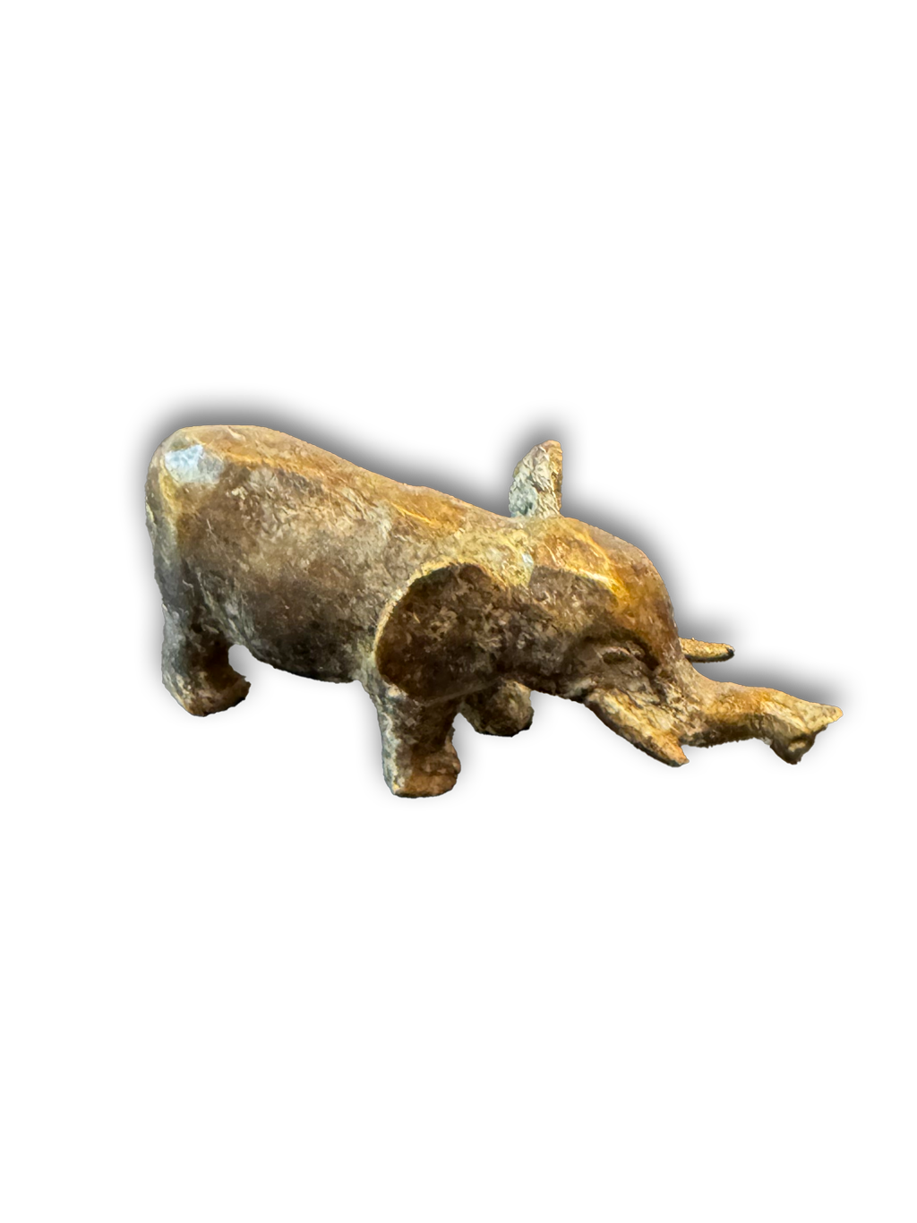 Bronze elephant sculpture gold weight from Akan tribe of Ghana, West Africa, Kutubu Decor