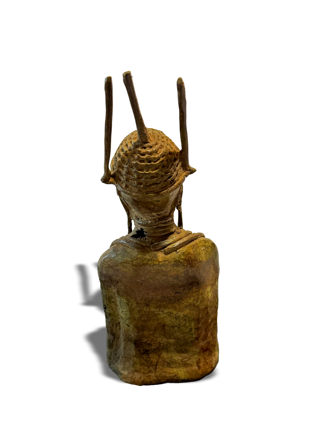 Bronze bust from the Yoruba tribe of Nigeria, West Africa, Kutubu Decor