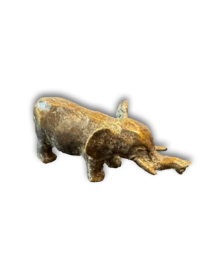 Bronze elephant sculpture gold weight from Akan tribe of Ghana, West Africa, Kutubu Decor